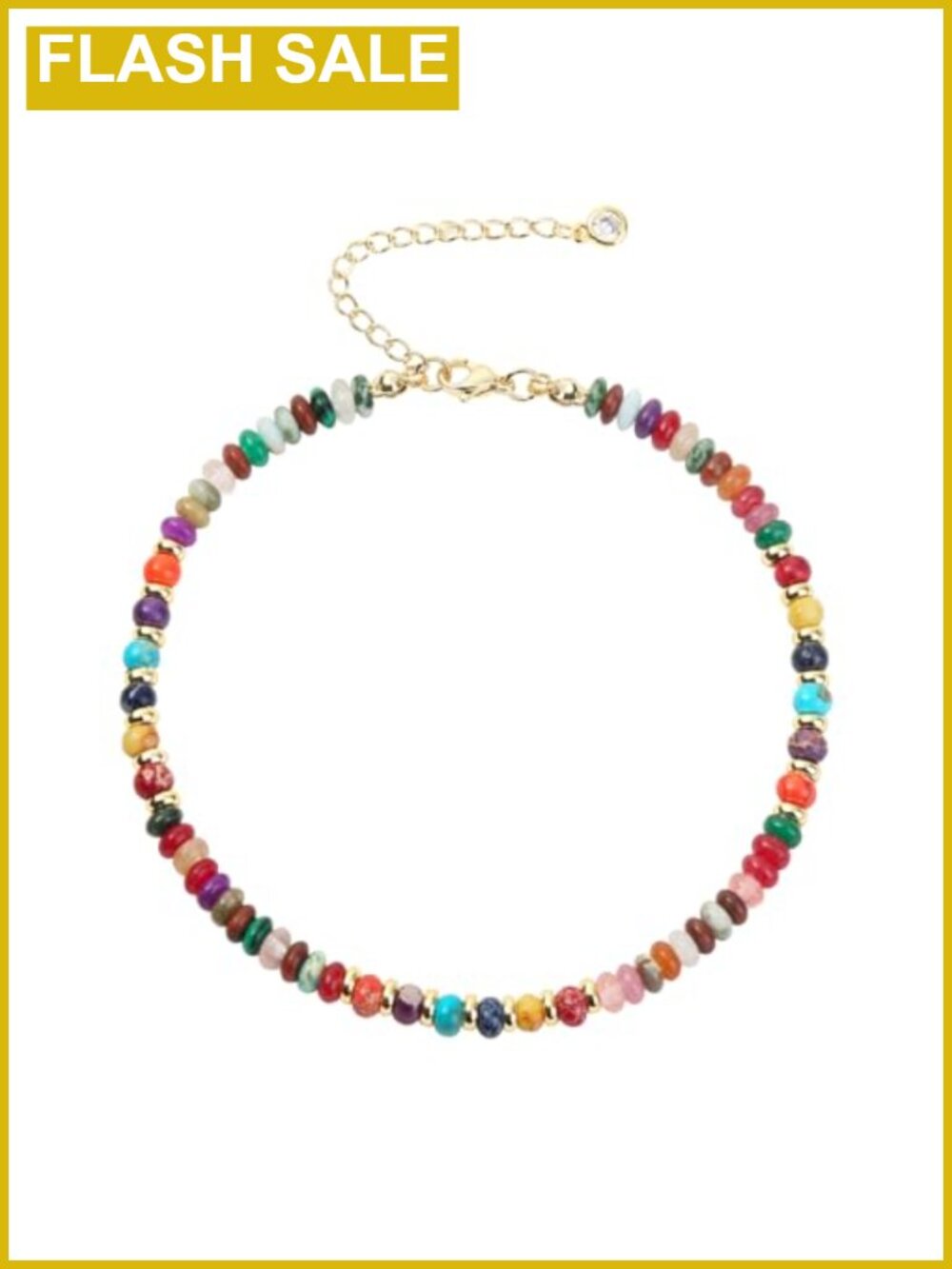 Natural Stone Beaded Anklet Adjustable Boho Summer Beach Jewelry